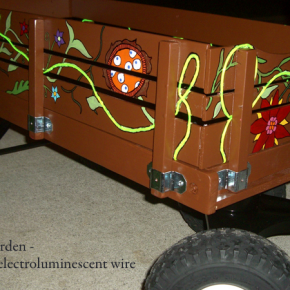 Midnight Garden wagon Painted wagon with illuminated vines