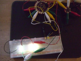 breadboard and lilypad