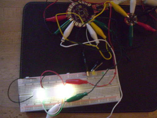 breadboard and lilypad